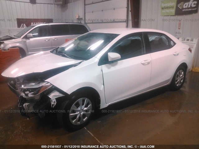 5YFBURHE2EP159441 - 2014 TOYOTA COROLLA L/LE/LE PLS/PRM/S/S PLS WHITE photo 2