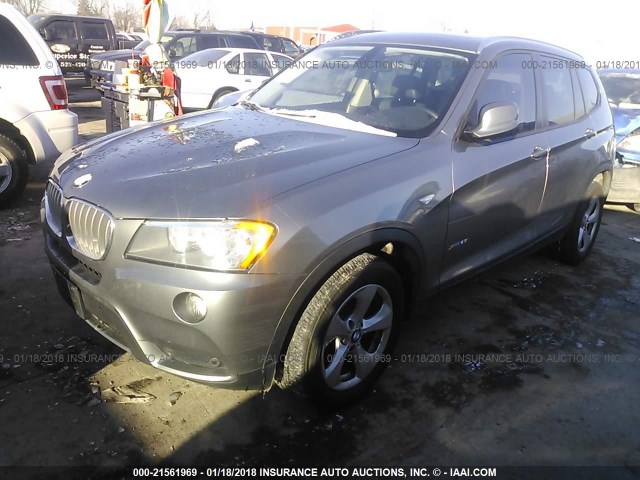 5UXWX5C51BL703505 - 2011 BMW X3 XDRIVE28I GRAY photo 2