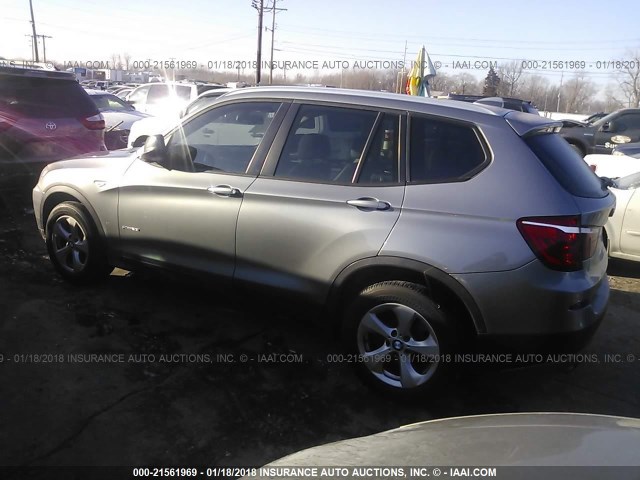 5UXWX5C51BL703505 - 2011 BMW X3 XDRIVE28I GRAY photo 3