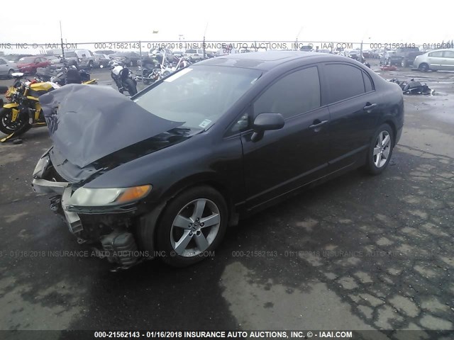 2HGFA16958H525972 - 2008 HONDA CIVIC EXL BLACK photo 2