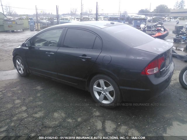 2HGFA16958H525972 - 2008 HONDA CIVIC EXL BLACK photo 3