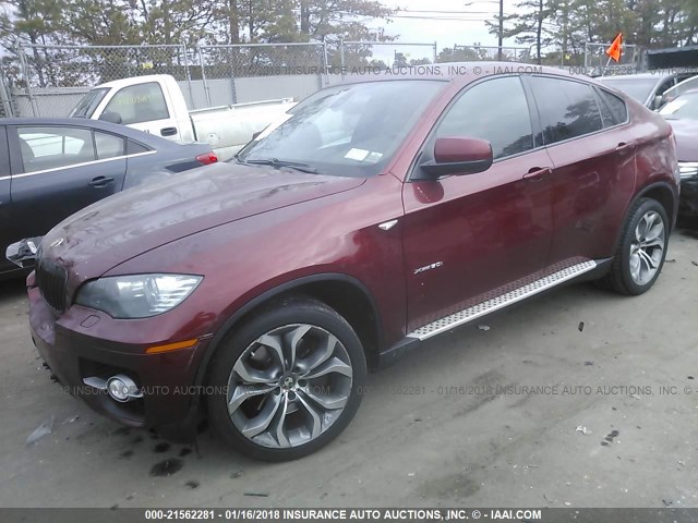 5UXFG8C59BLZ96202 - 2011 BMW X6 XDRIVE50I RED photo 2