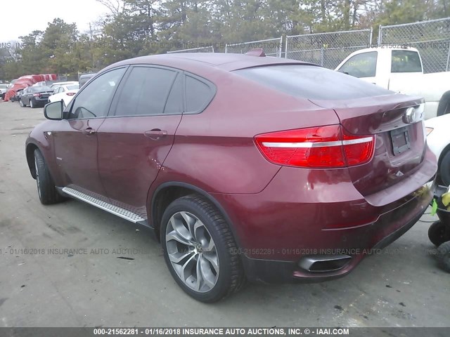 5UXFG8C59BLZ96202 - 2011 BMW X6 XDRIVE50I RED photo 3