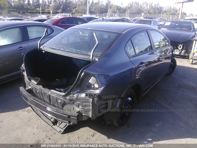 19XFB2F76FE108739 - 2015 HONDA CIVIC SE GRAY photo 4