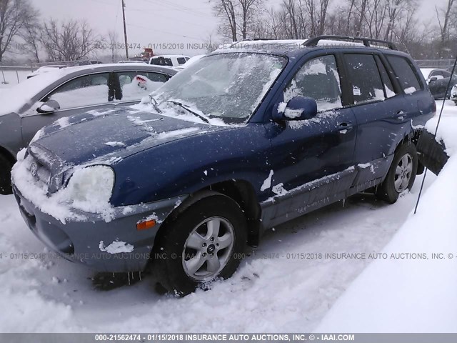 KM8SC73E26U092127 - 2006 HYUNDAI SANTA FE GLS/LIMITED BLUE photo 2