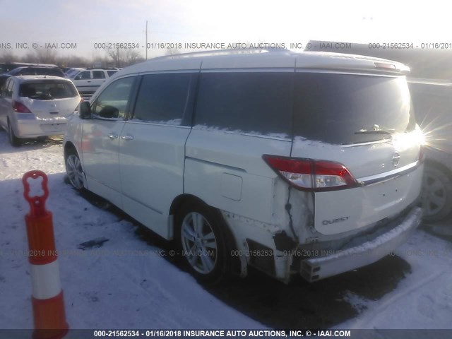 JN8AE2KP8B9002089 - 2011 NISSAN QUEST S/SV/SL/LE WHITE photo 3