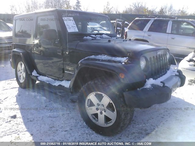 1J4FA54198L581865 - 2008 JEEP WRANGLER SAHARA BLACK photo 1