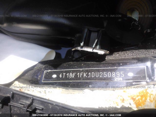 4T1BF1FK1DU250895 - 2013 TOYOTA CAMRY L/SE/LE/XLE 黑色 照片 9