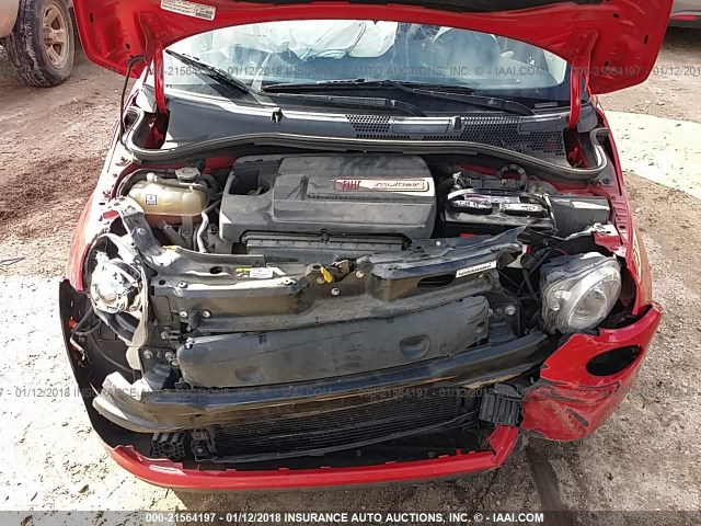 3C3CFFAR8DT684532 - 2013 FIAT 500 POP RED photo 10