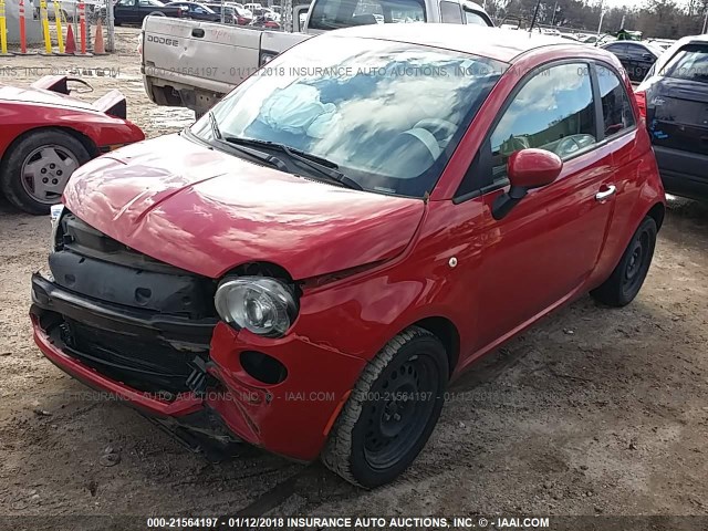 3C3CFFAR8DT684532 - 2013 FIAT 500 POP RED photo 2