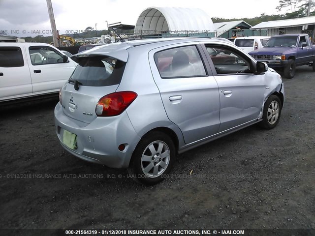 ML32A4HJ7FH032354 - 2015 MITSUBISHI MIRAGE ES SILVER photo 4