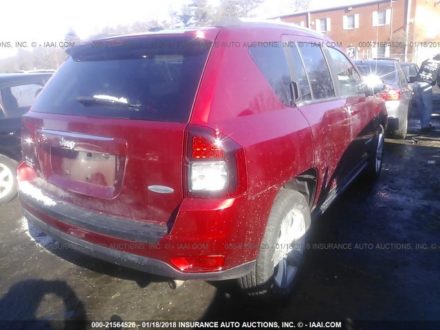 1C4NJDEB9GD573258 - 2016 JEEP COMPASS LATITUDE 红色 照片 4