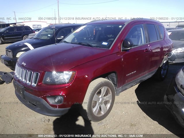 1C4NJCBA8ED562870 - 2014 JEEP COMPASS SPORT RED photo 2