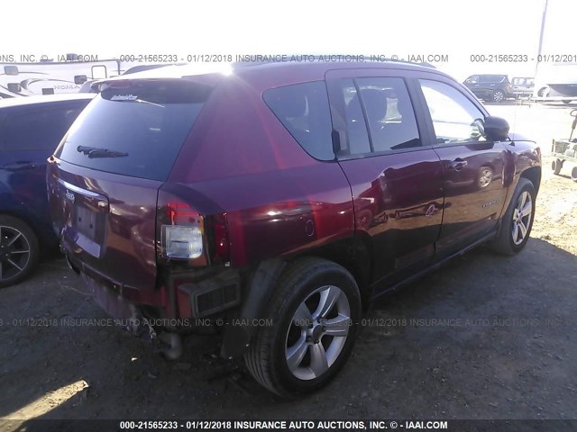 1C4NJCBA8ED562870 - 2014 JEEP COMPASS SPORT RED photo 4