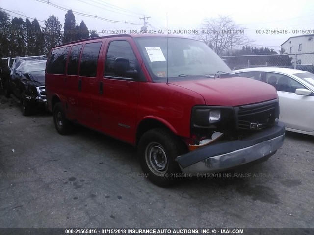 1GKHG35U841221748 - 2004 GMC SAVANA G3500 RED photo 1