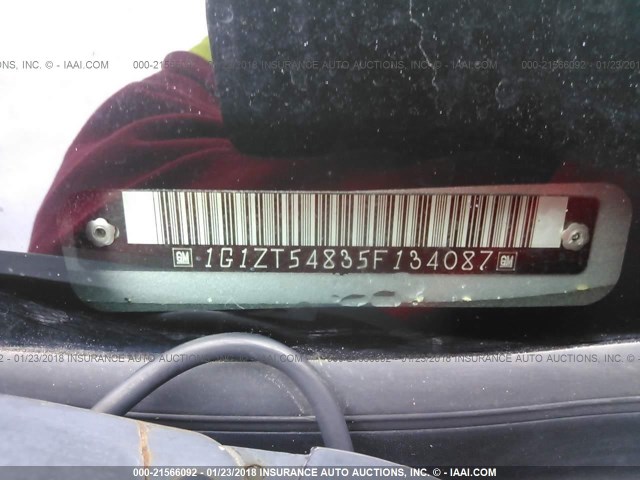 1G1ZT54835F134087 - 2005 CHEVROLET MALIBU LS ვერცხლისფერი ფოტო 9