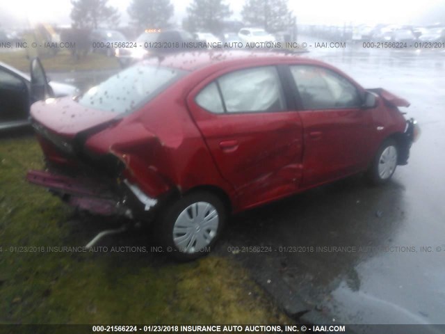 ML32F3FJ2HH000798 - 2017 MITSUBISHI MIRAGE G4 ES წითელი ფოტო 4