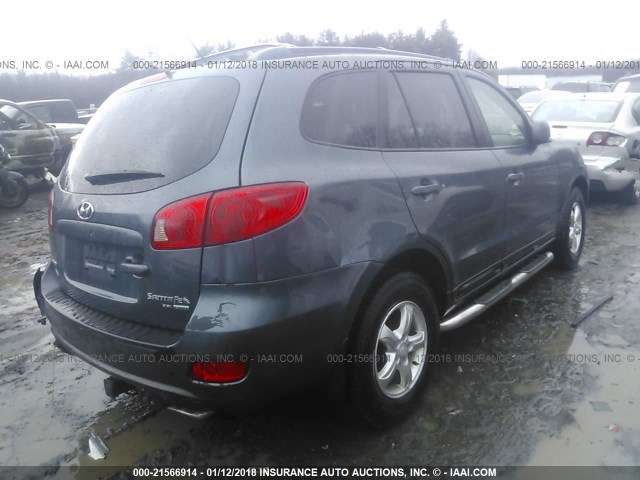 5NMSG73E87H011407 - 2007 HYUNDAI SANTA FE GL BLUE photo 4