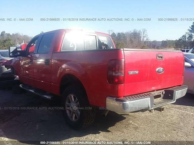 1FTPW14VX6FB28082 - 2006 FORD F150 SUPERCREW RED photo 3