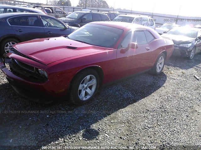 2C3CDYAG2CH153740 - 2012 DODGE CHALLENGER SXT RED photo 2