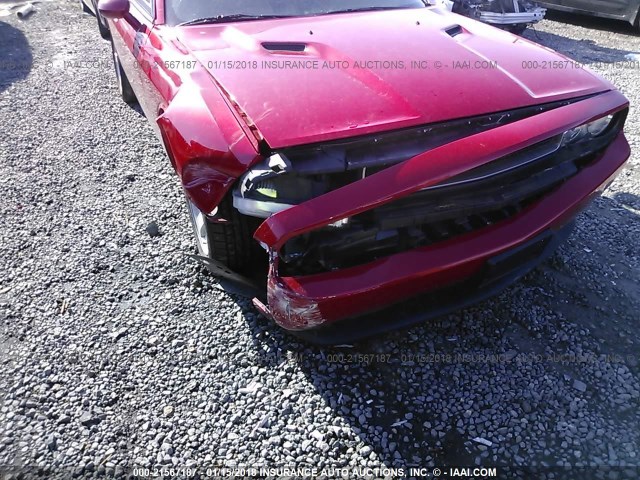 2C3CDYAG2CH153740 - 2012 DODGE CHALLENGER SXT RED photo 6