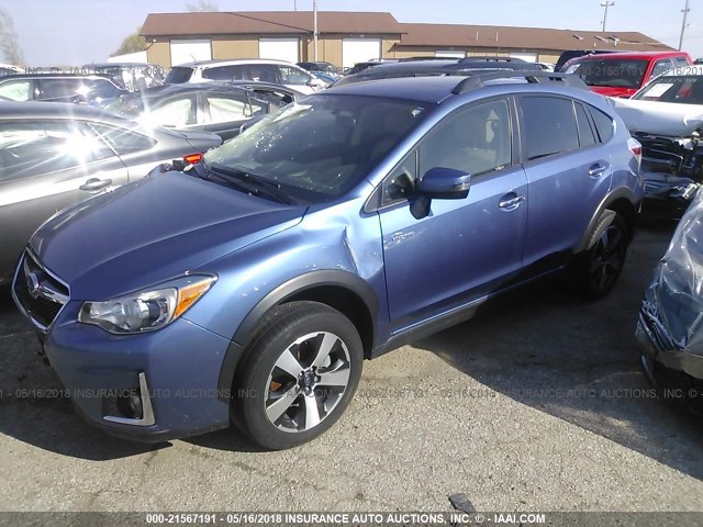 JF2GPBLC4GH225479 - 2016 SUBARU CROSSTREK 2.0I HYBRID TOURING BLUE photo 2