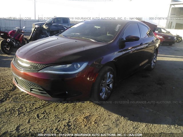 1C3CCCBB7FN712087 - 2015 CHRYSLER 200 S MAROON photo 2