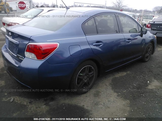 JF1GJAA66DG021393 - 2013 SUBARU IMPREZA BLUE photo 4