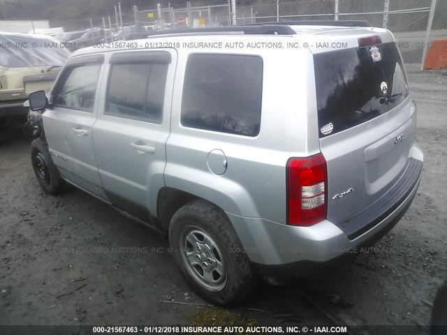 1C4NJRBB0CD642057 - 2012 JEEP PATRIOT SPORT SILVER photo 3