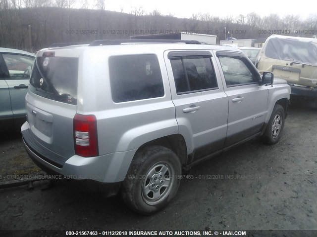 1C4NJRBB0CD642057 - 2012 JEEP PATRIOT SPORT SILVER photo 4