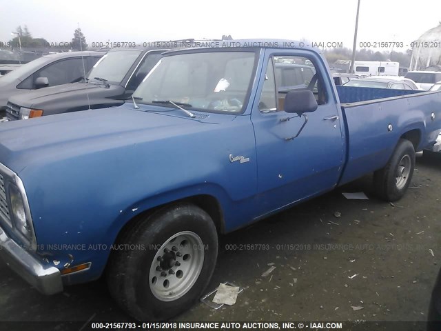 D24JT9S141548 - 1979 DODGE D100  BLUE photo 2