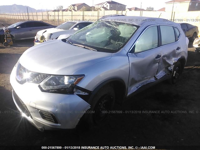 KNMAT2MT5GP709679 - 2016 NISSAN ROGUE S/SL/SV SILVER photo 2