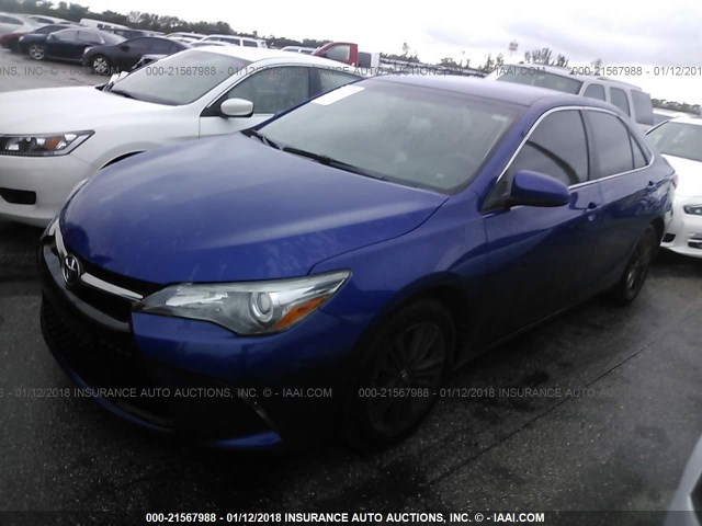 4T1BF1FK3FU952722 - 2015 TOYOTA CAMRY LE/XLE/SE/XSE BLUE photo 2