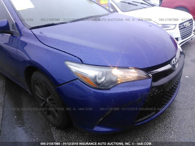 4T1BF1FK3FU952722 - 2015 TOYOTA CAMRY LE/XLE/SE/XSE BLUE photo 6