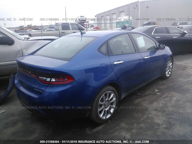 1C3CDFCA1DD147522 - 2013 DODGE DART LIMITED/R/T BLUE photo 4