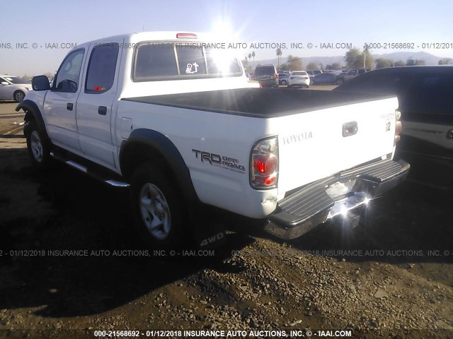 5TEHN72NX3Z302809 - 2003 TOYOTA TACOMA DOUBLE CAB თეთრი ფოტო 3