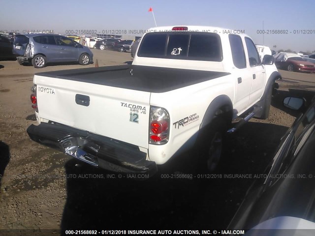 5TEHN72NX3Z302809 - 2003 TOYOTA TACOMA DOUBLE CAB თეთრი ფოტო 4