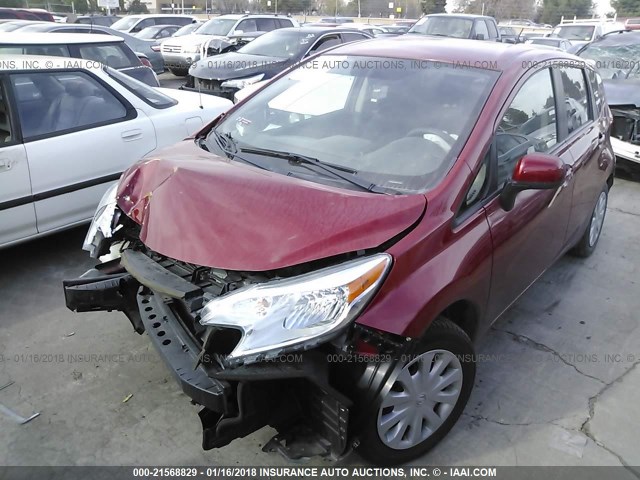 3N1CE2CP4EL412034 - 2014 NISSAN VERSA NOTE S/S PLUS/SV/SL RED photo 2