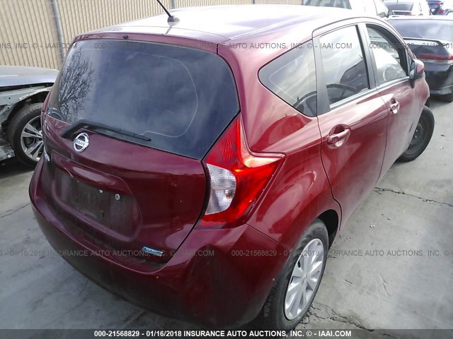 3N1CE2CP4EL412034 - 2014 NISSAN VERSA NOTE S/S PLUS/SV/SL RED photo 4