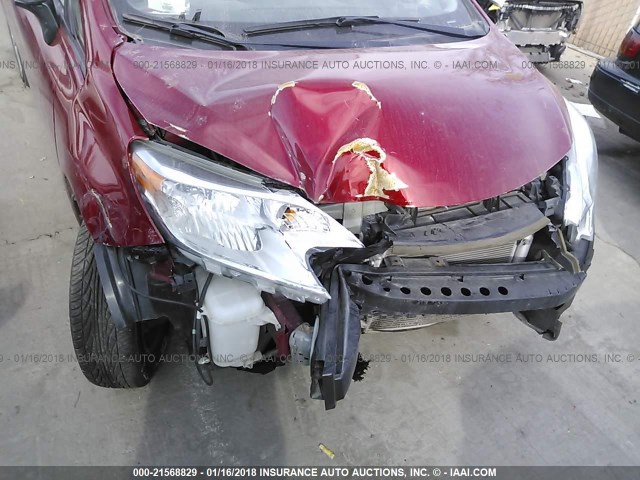 3N1CE2CP4EL412034 - 2014 NISSAN VERSA NOTE S/S PLUS/SV/SL RED photo 6