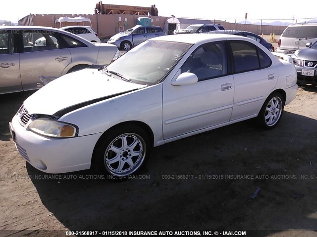 3N1BB51A5YL000875 - 2000 NISSAN SENTRA SE WHITE photo 2