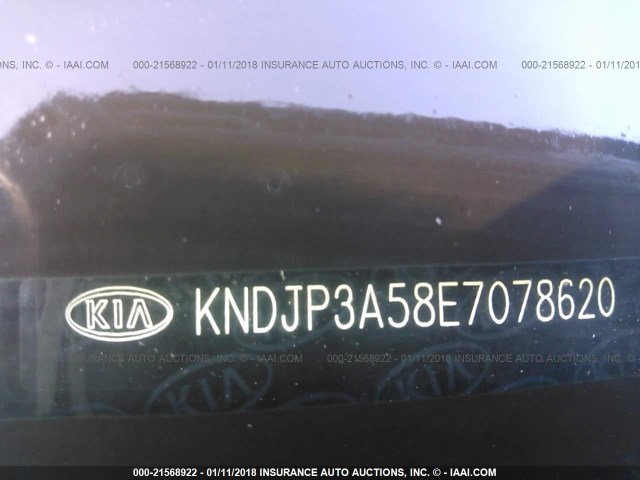 KNDJP3A58E7078620 - 2014 KIA SOUL + BLACK photo 9