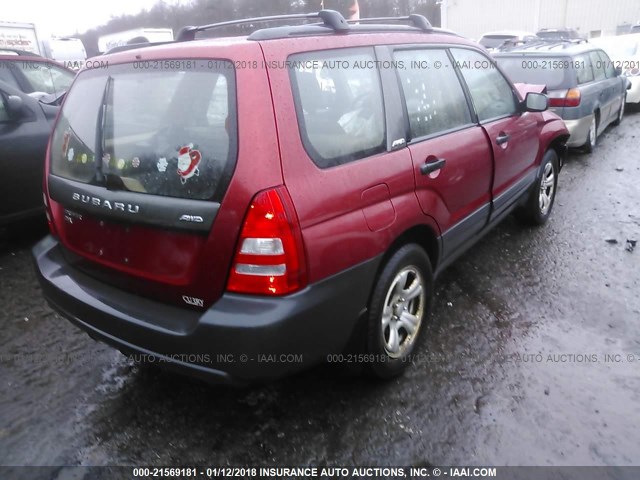 JF1SG63614H721660 - 2004 SUBARU FORESTER 2.5X RED photo 4