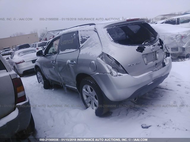 JN8AZ08W35W425532 - 2005 NISSAN MURANO SL/SE/S SILVER photo 3