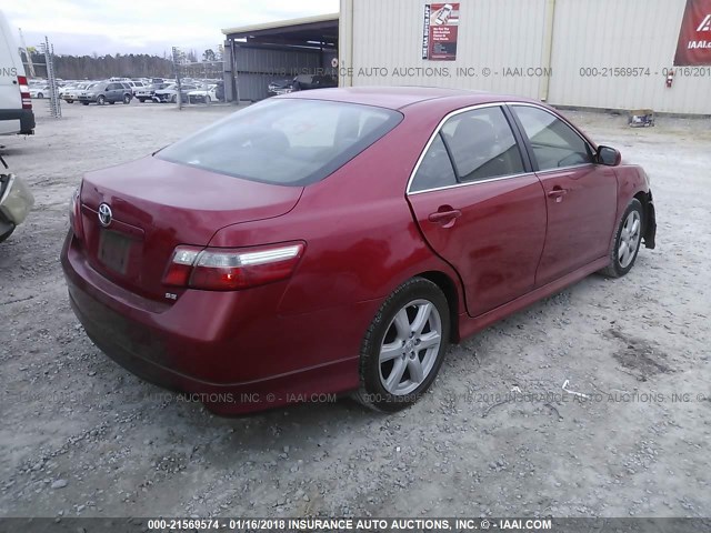 4T1BE46K87U065302 - 2007 TOYOTA CAMRY NEW GENERAT CE/LE/XLE/SE RED photo 4