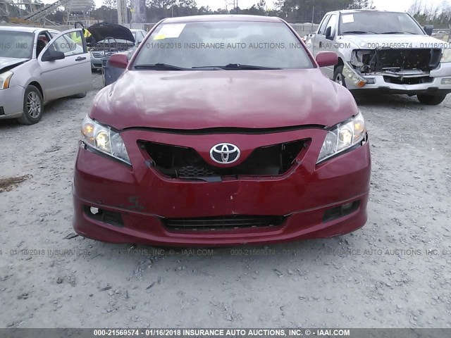 4T1BE46K87U065302 - 2007 TOYOTA CAMRY NEW GENERAT CE/LE/XLE/SE RED photo 6