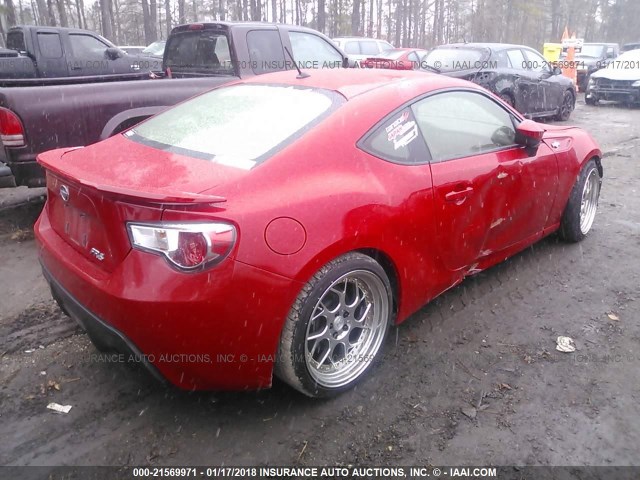 JF1ZNAA13D2728742 - 2013 TOYOTA SCION FR-S 红色 照片 4