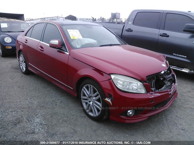 WDDGF81X88F123311 - 2008 MERCEDES-BENZ C 300 4MATIC RED photo 1