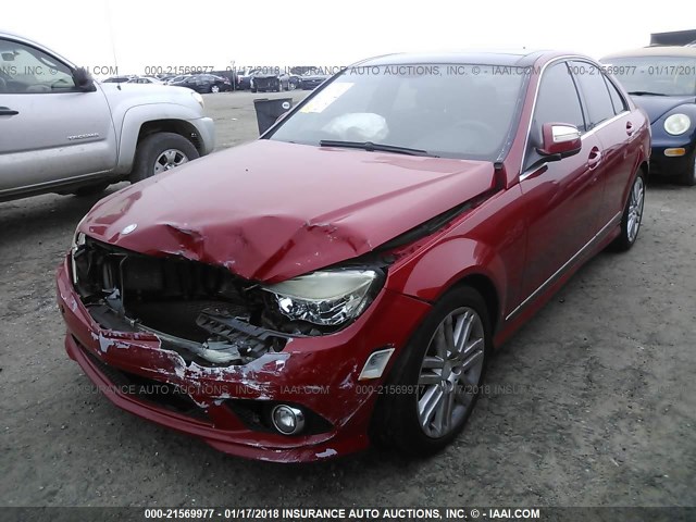 WDDGF81X88F123311 - 2008 MERCEDES-BENZ C 300 4MATIC RED photo 2