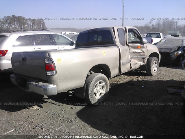 5TBRN34134S446247 - 2004 TOYOTA TUNDRA ACCESS CAB SR5 GOLD photo 4